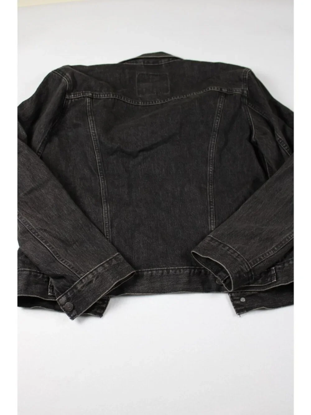 Levis Mens Black Denim Trucker Jacket Medium Vintage Wash